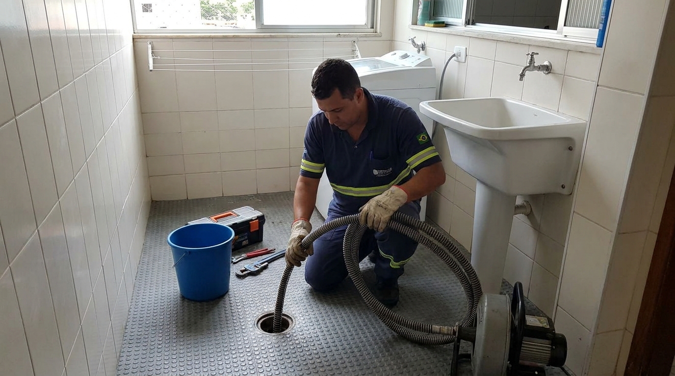 Desentupimento de ralo residencial em Mogi das Cruzes‑SP