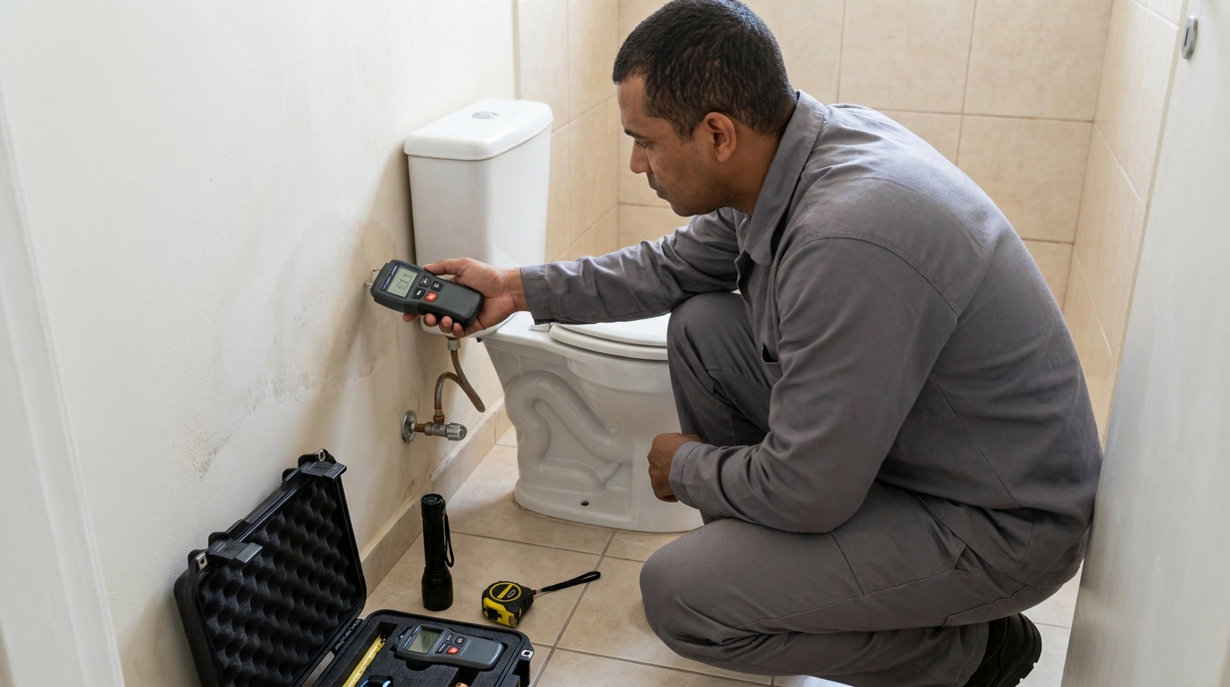 Técnico de caça vazamento em residência em Mogi das Cruzes‑SP